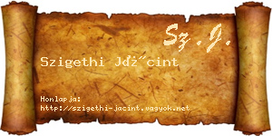 Szigethi Jácint névjegykártya